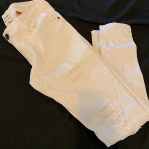 White ripped jeans